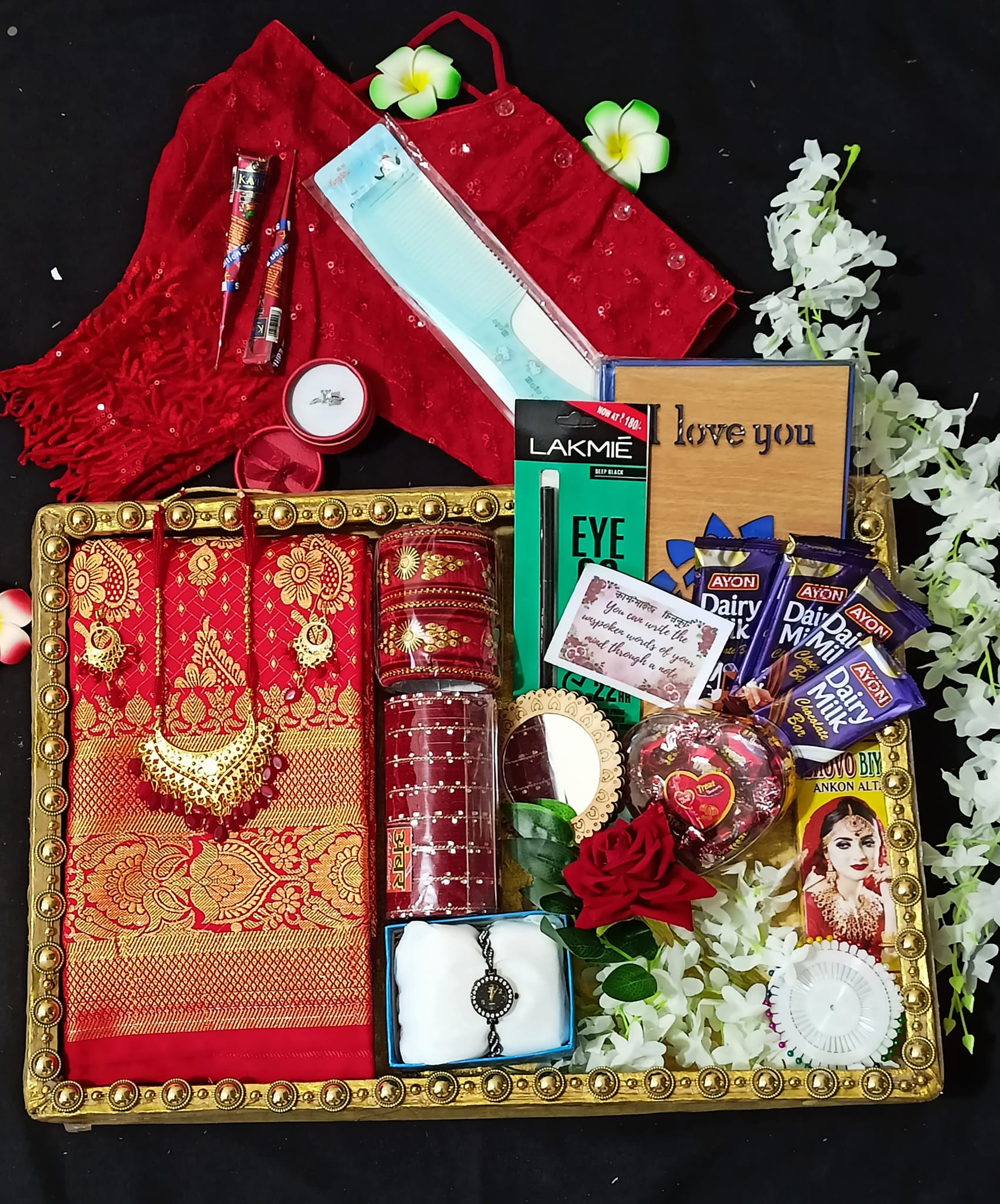 Big Premium Red color katan saree combo Package CODE:350