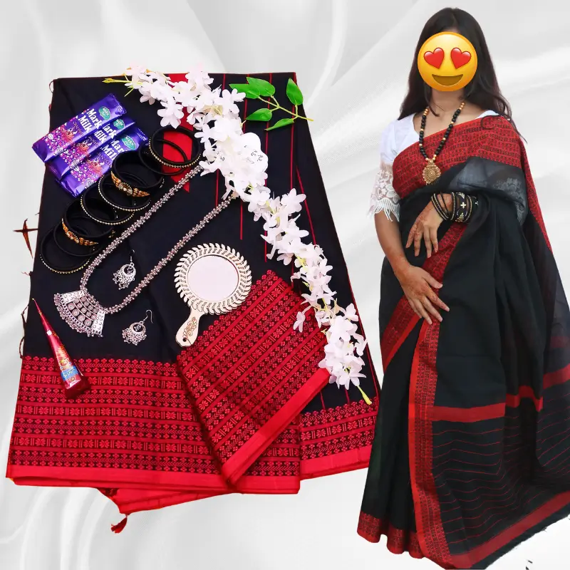 Black saree , tangailer saree