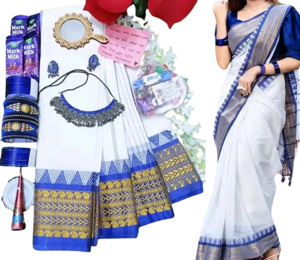 .Tangai purel cotton saree White saree